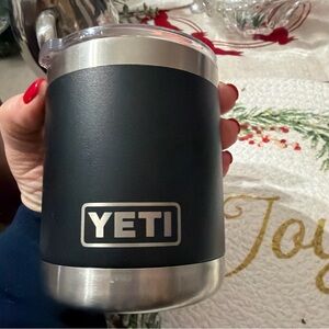 YETI Black and Silver Insulated Mug